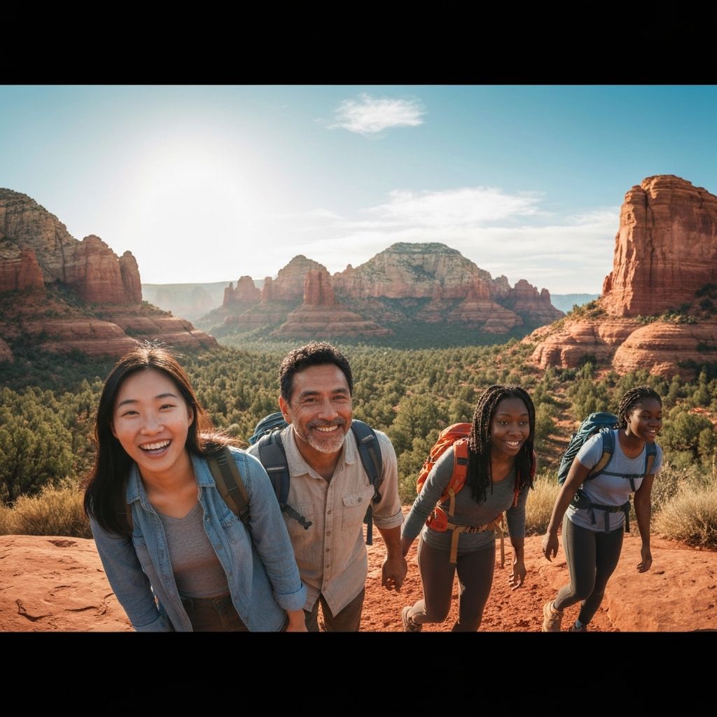 Travel group exploring Sedona
