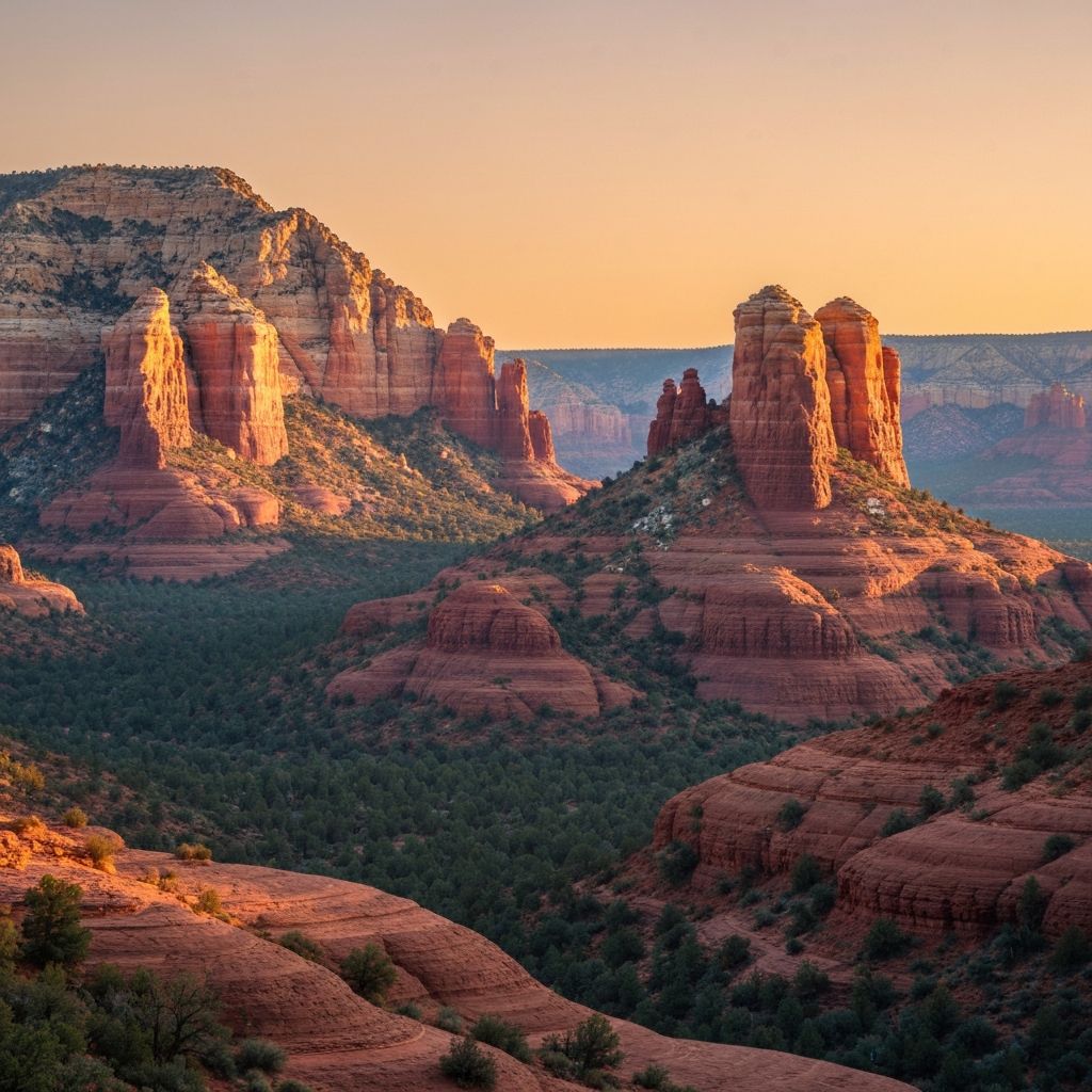 Sunrise over Sedona's red rocks — where presence becomes the path